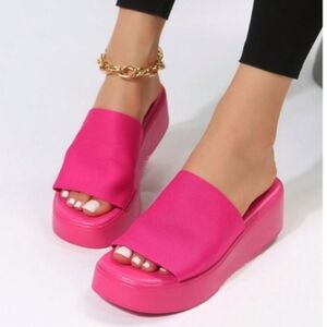 Vibrant Pink Platform Sandals